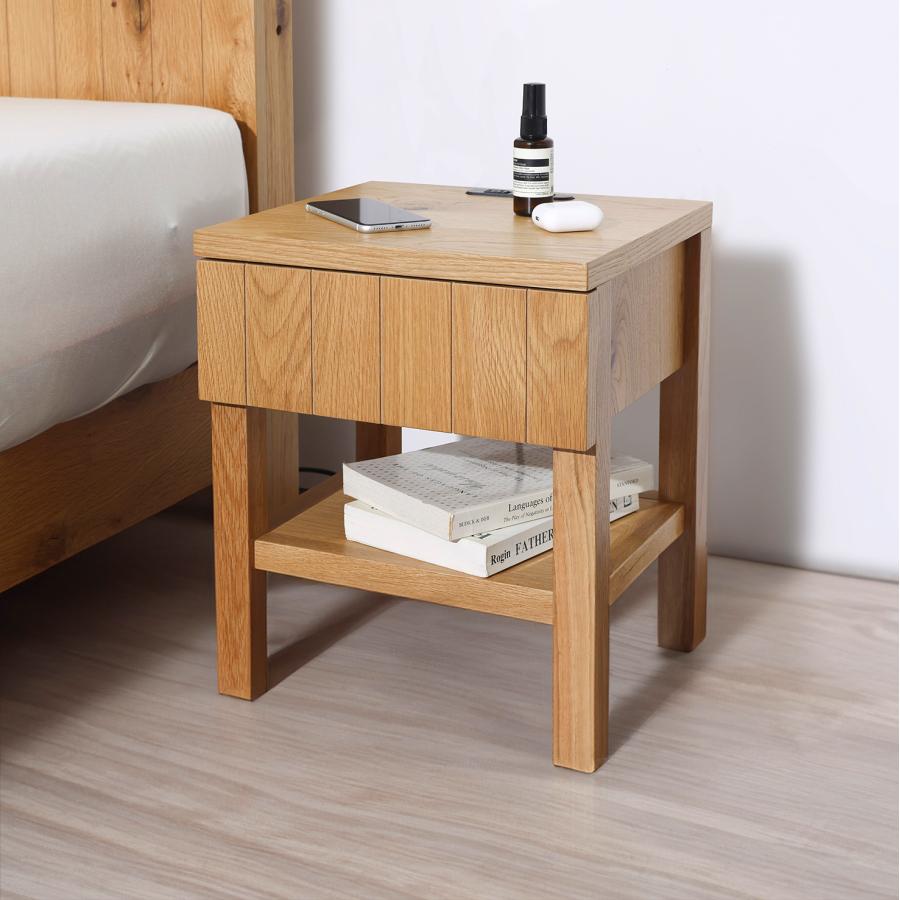 ナイトテーブル 北欧 おしゃれ スリム ナイトチェスト 高さ40cm 引出し