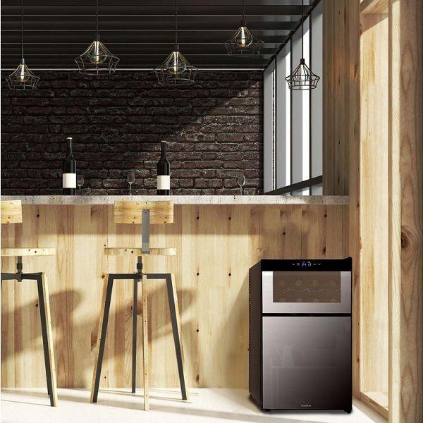 ワインセラー 62L 2ドア 冷蔵庫 Grand-Line 2ドアミラーガラス冷蔵庫一