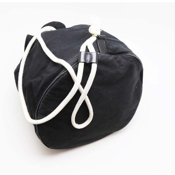 中古品 シャネル 巾着 ショルダーバッグ ブラック コットン ノベルティ