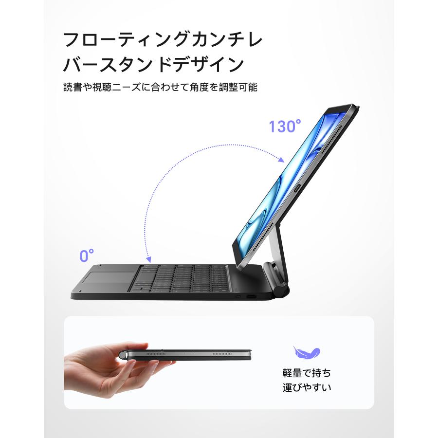 Inateck マジックキーボード JIS日本語配列 iPad Air 第7 6世代 M3 M2