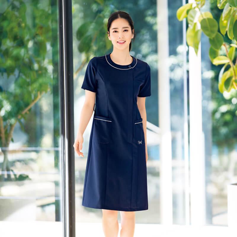 アンファミエ ナース服 白衣 ワンピース ナースウェア 医療用