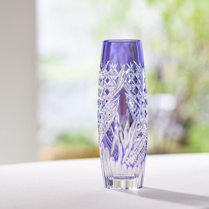 KAGAMI 江戸切子 カガミクリスタル 一輪挿 花瓶 お祝い 御礼 記念品