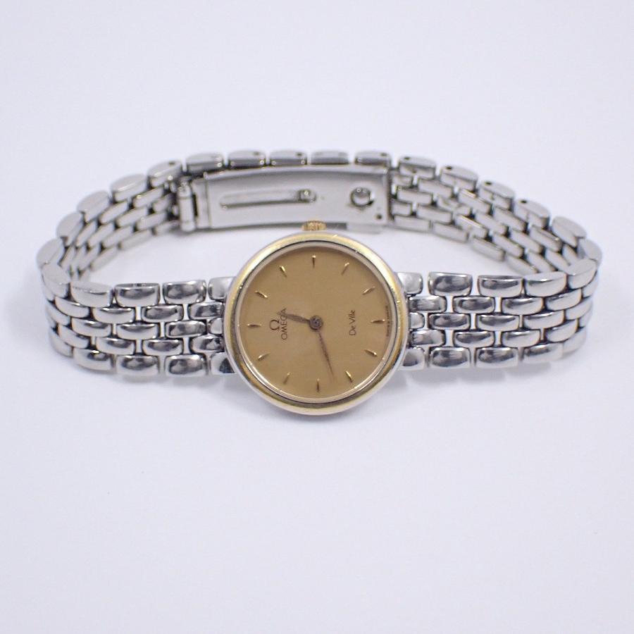 DE VILLE オメガ デビル クォーツ レディース 腕時計 コンビ ゴールド