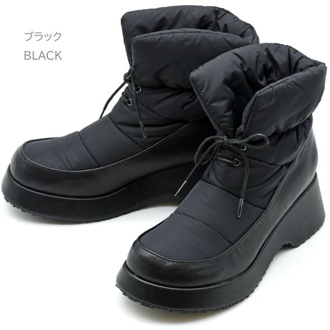 あしながおじさん ブーツ レディース 厚底 ブラック 黒 by スノー