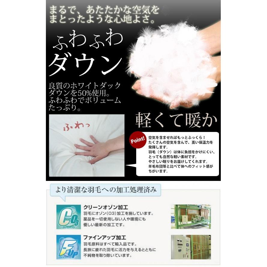 羽毛布団 シングル 日本製 1年保証 アレルG加工 ホワイトダックダウン