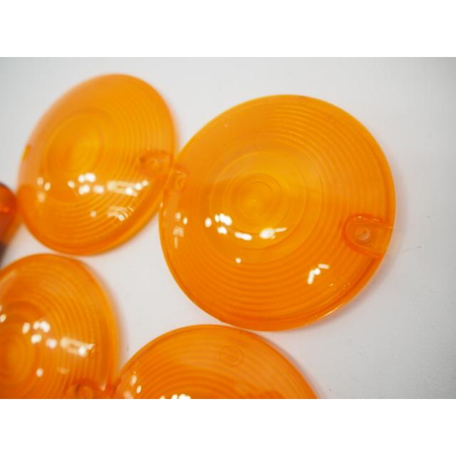ハーレー純正ウインカーレンズ4枚 オレンジ FL FLH系 割れ破損無し交換
