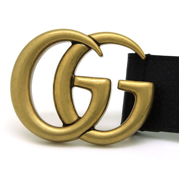 ダブルG グッチ ベルト メンスベルト GGマーモント Gバックル ブラック