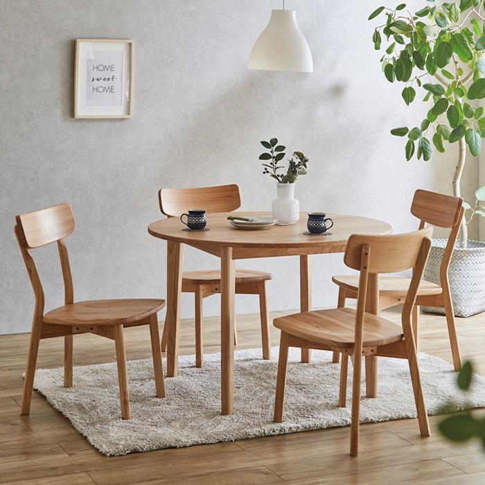 北欧風 ダイニングテーブルセット 円形 4人 5点セット 丸テーブル 105