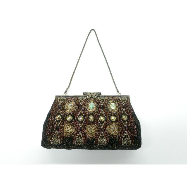 京都一輝堂》【着物】 アンティーク 和装小物 ビーズバッグ お洒落 R6W