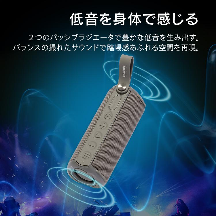 スピーカー Bluetooth グレー ワイヤレス 円筒型 防水 長時間再生 USB