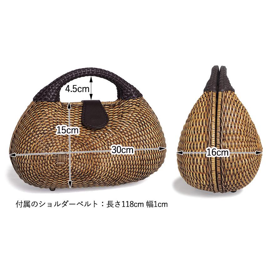 かごバッグ アテンペ アレックス S 2way ショルダー ウィッカー ラタン