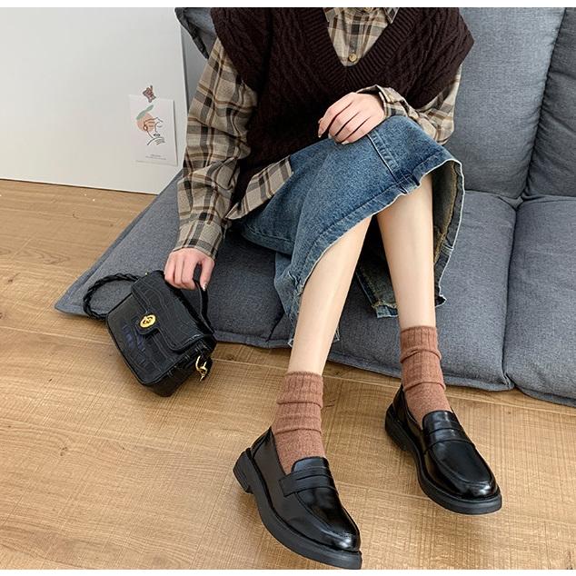 送料690円 学生用ローファー革靴 2カラー22.5〜24.5cm制服コスプレも