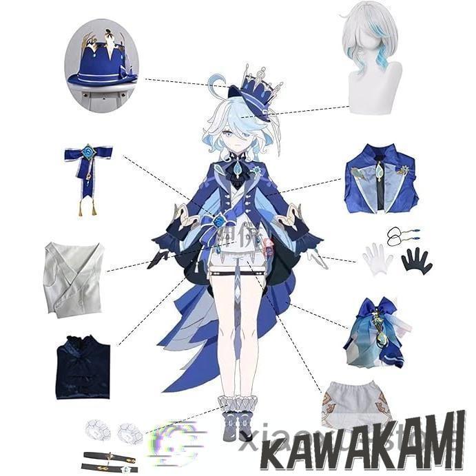 原神 コスプレ フリーナ 黒 衣装 ※ウィッグ 靴 追加可 : ISRA - 通販