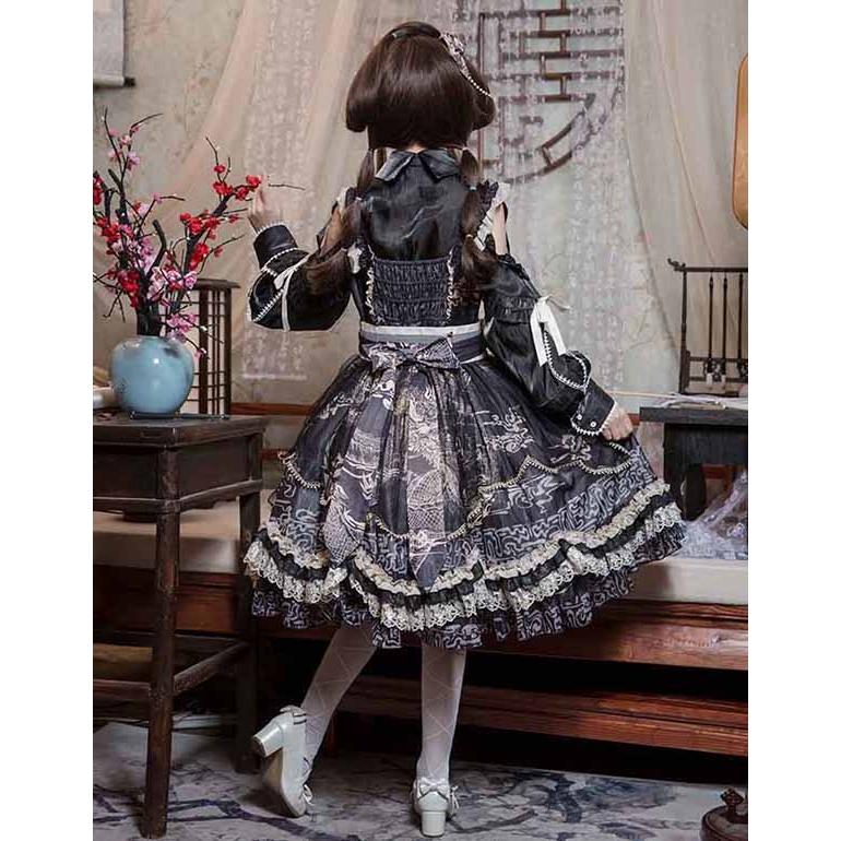 ロリータ ワンピース ゴスロリ Aライン Lolita リボン レディース