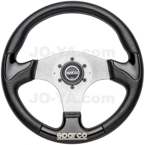 SPARCO (スパルコ) ステアリング P222 ブラックレザー x シルバー