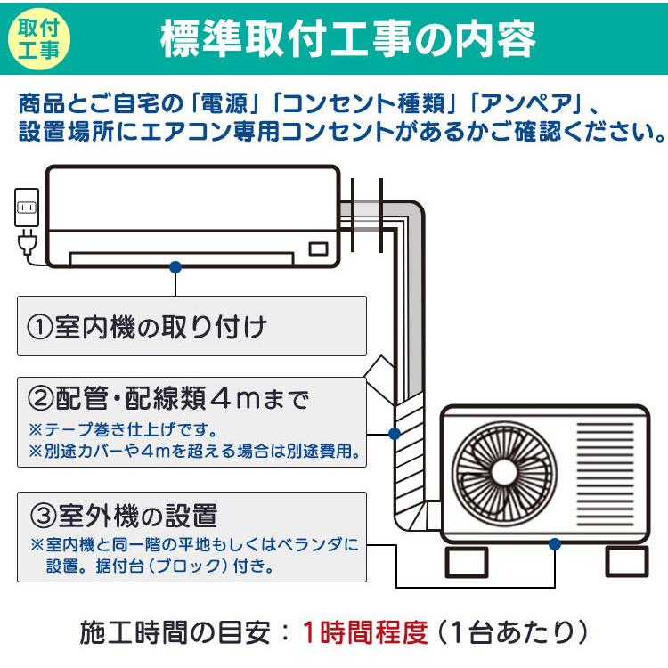 エアコン 6畳 工事費込み 白くまくん RAS-AJ22K 日立 6畳用 2020年