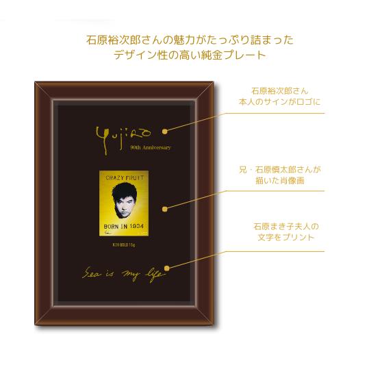 石原裕次郎 純金プレート 生誕90周年記念 純金製オリジナル シリアル
