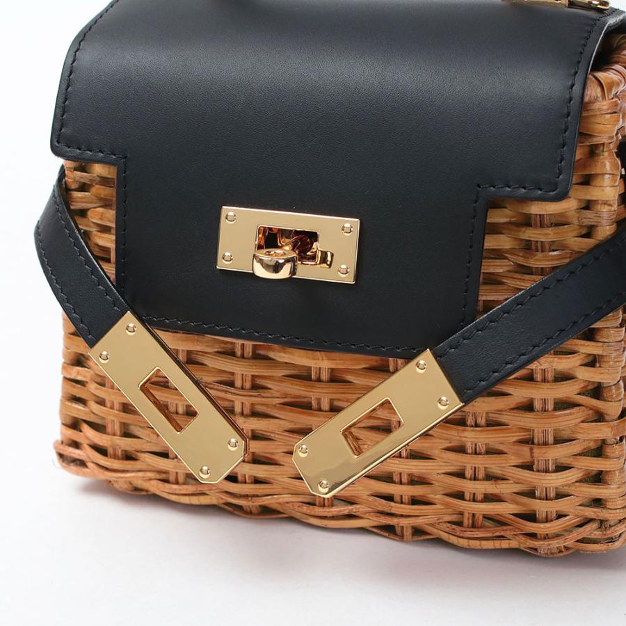 VIOLAd'ORO（ヴィオラドーロ） カゴバッグ ラタン ターンロック付き