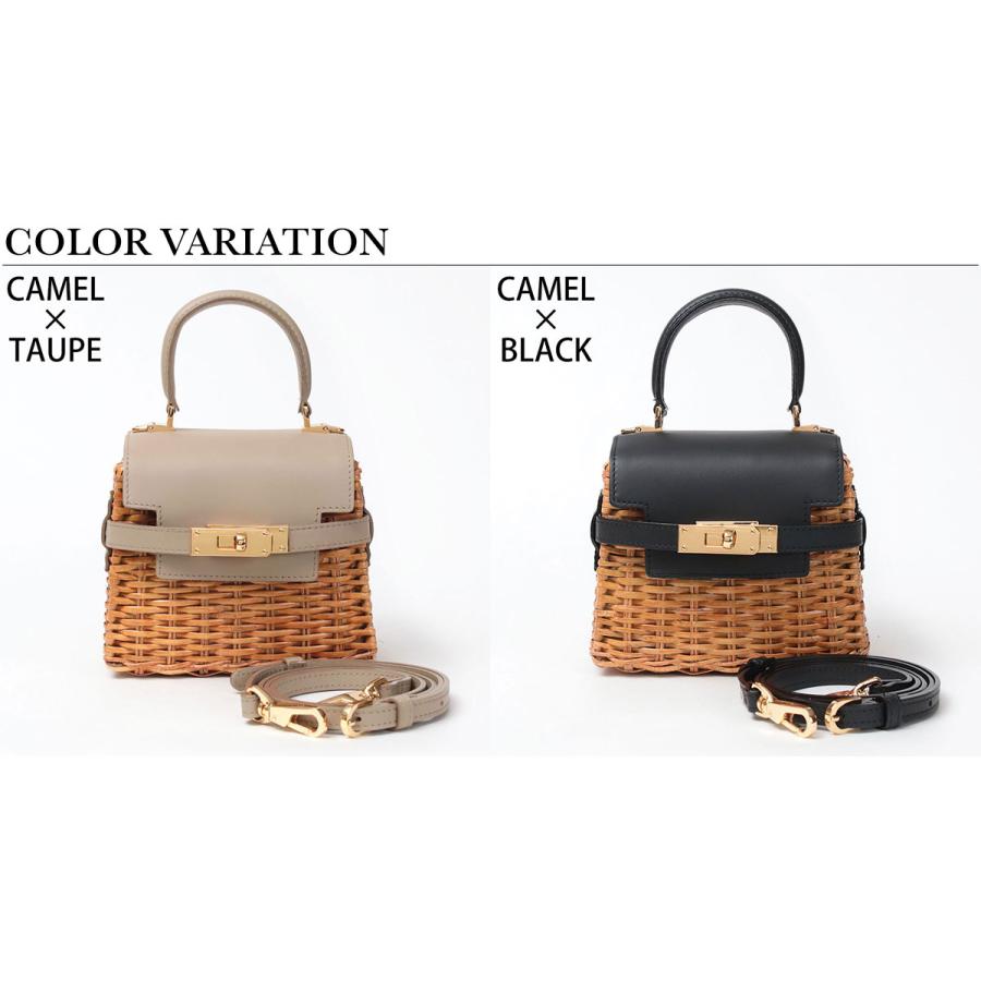 VIOLAd'ORO（ヴィオラドーロ） カゴバッグ ラタン ターンロック付き