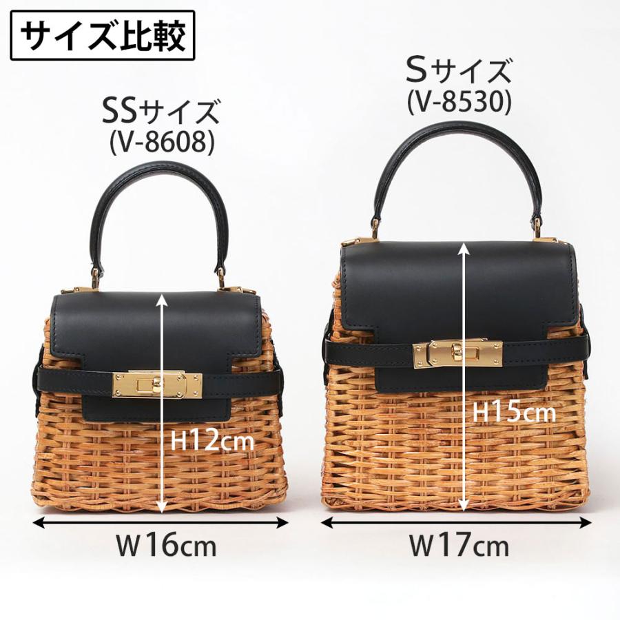 VIOLAd'ORO（ヴィオラドーロ） カゴバッグ ラタン ターンロック付き