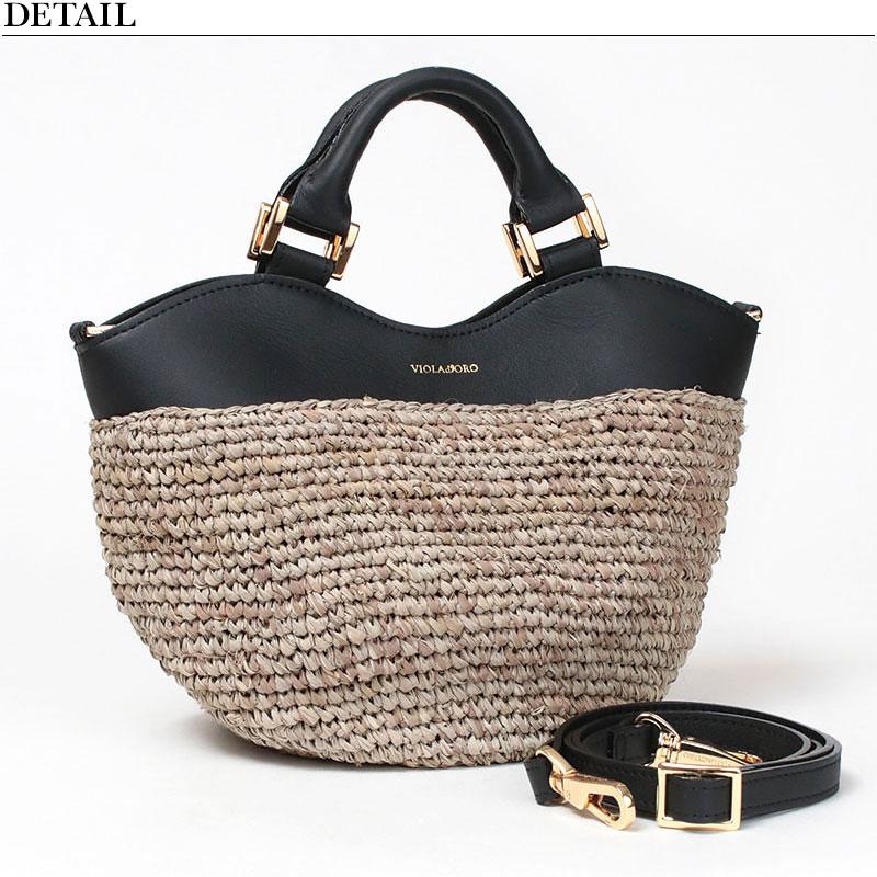 VIOLAd'ORO（ヴィオラドーロ） かごバッグ ラフィア 2WAY SANDRO V8888