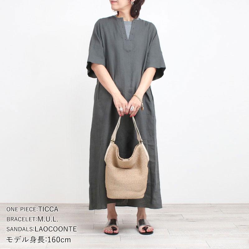 VIOLAd'ORO（ヴィオラドーロ） カゴバッグ ラフィアシート バケツ型