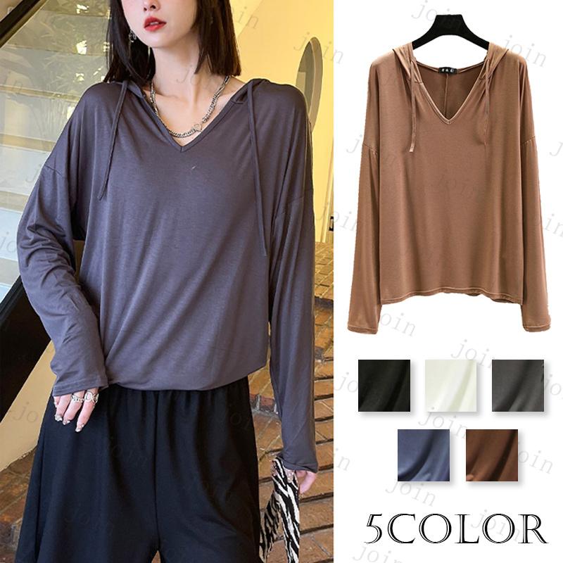 ft58#Tシャツ 長袖 レディース 日本国内当日発送 5color パーカー 薄手