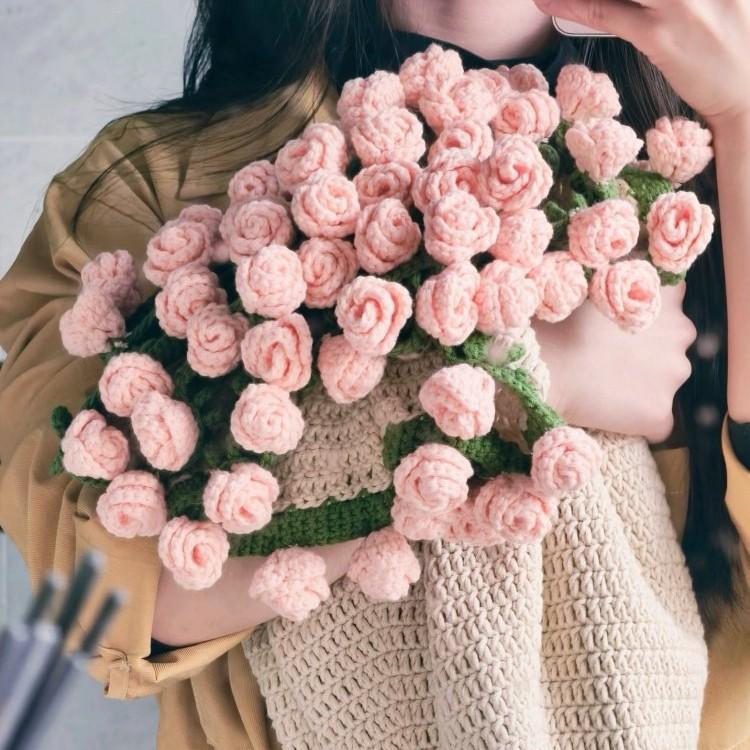 花束ブランケット ブーケブランケット かぎ針編み・ニット製・手編み