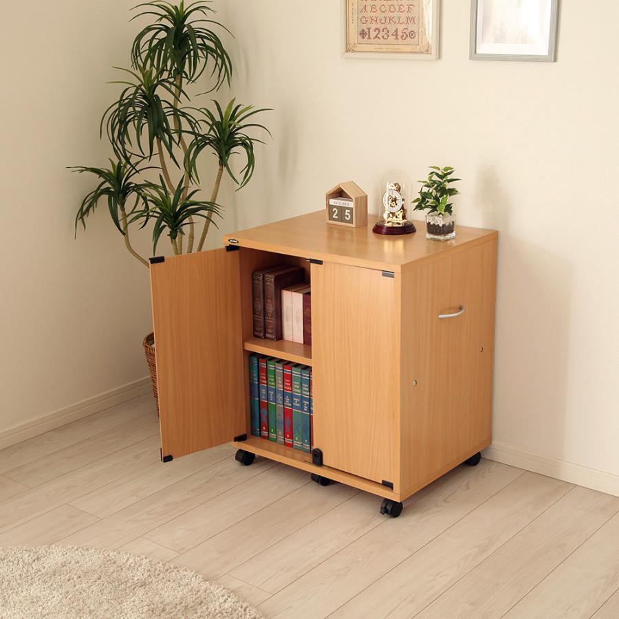 充英アート 鍵付扉ブックワゴン 両面タイプ 押入れ＆クローゼットに