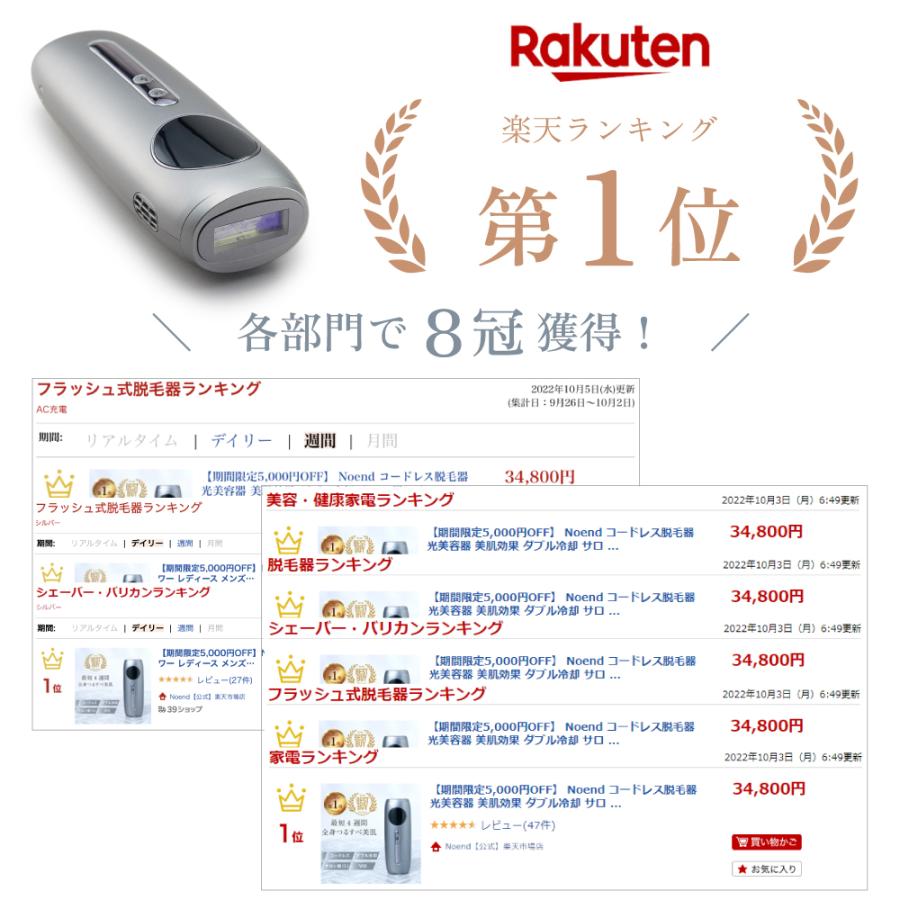 Noend 【美容皮膚科医監修！期間限定7,000円OFF】Noend コードレス脱毛