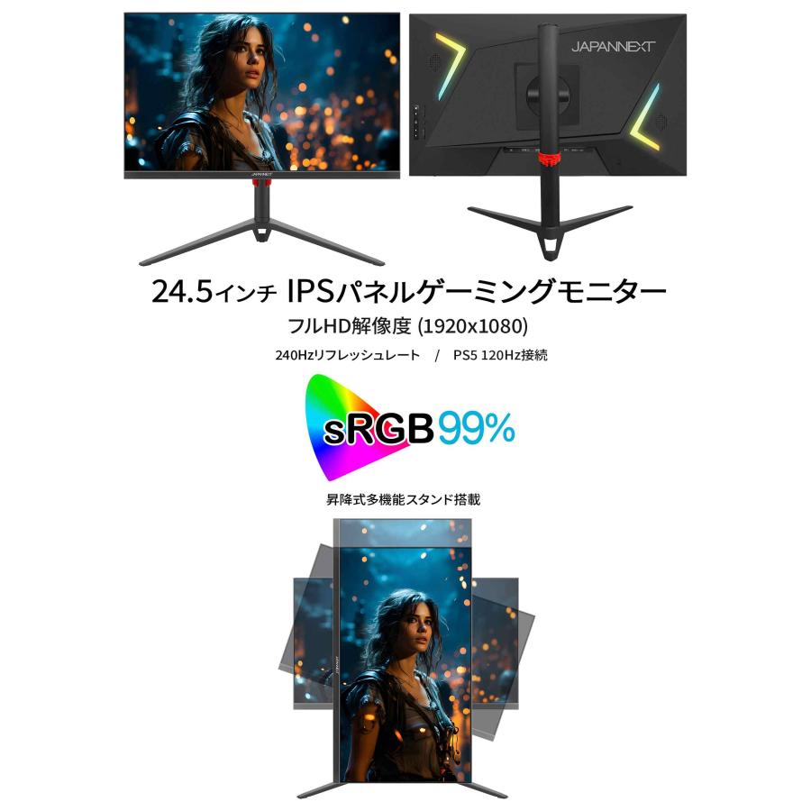 JAPANNEXT（ジャパンネクスト） JAPANNEXT 24.5インチIPSパネル 240Hz