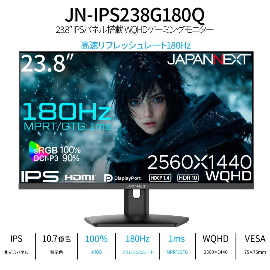 JAPANNEXT（ジャパンネクスト） JAPANNEXT 23.8インチ IPSパネル搭載
