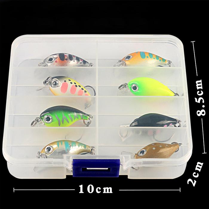 マイクロクランクベイト 8色 セット バーブレス フック 付き 3.6cm 2.1