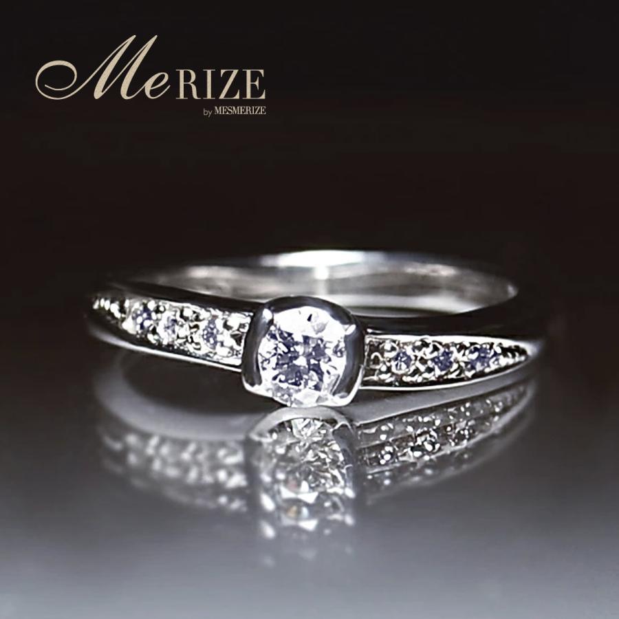 大粒 天然 ホワイト ダイヤ 0.25ct ウェーブ リング K18 ゴールド各色