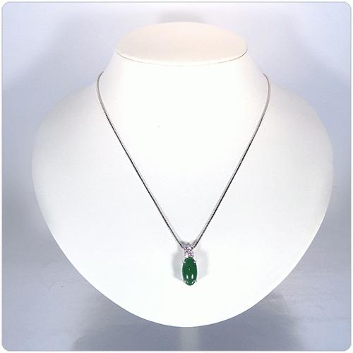 翡翠 ペンダント トップ 4.325ct プラチナ ネックレス トップ【翡翠