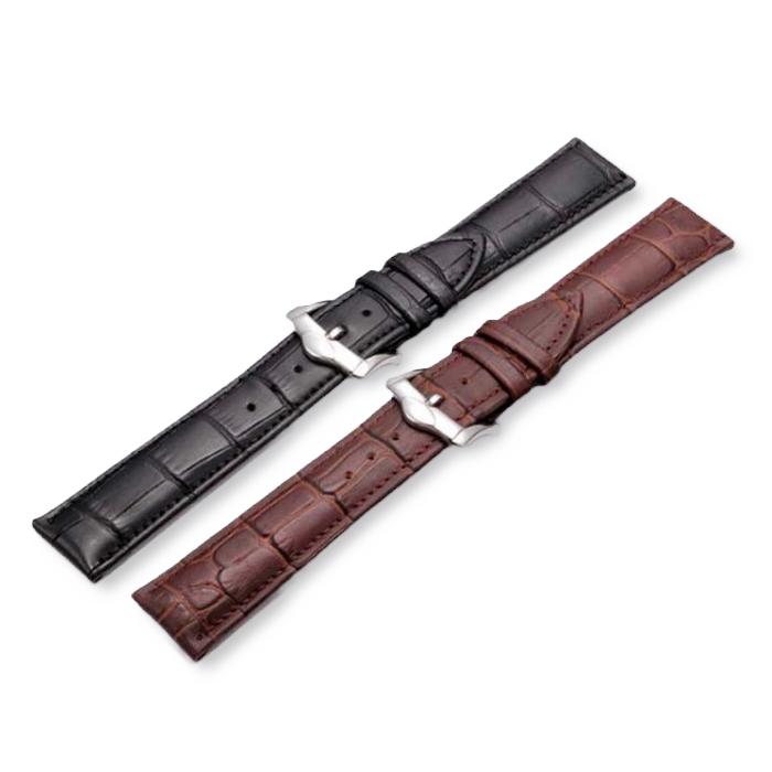 時計バンド 腕時計用 本革 時計ベルト クロコ型押し 膨らみ 厚み 牛革