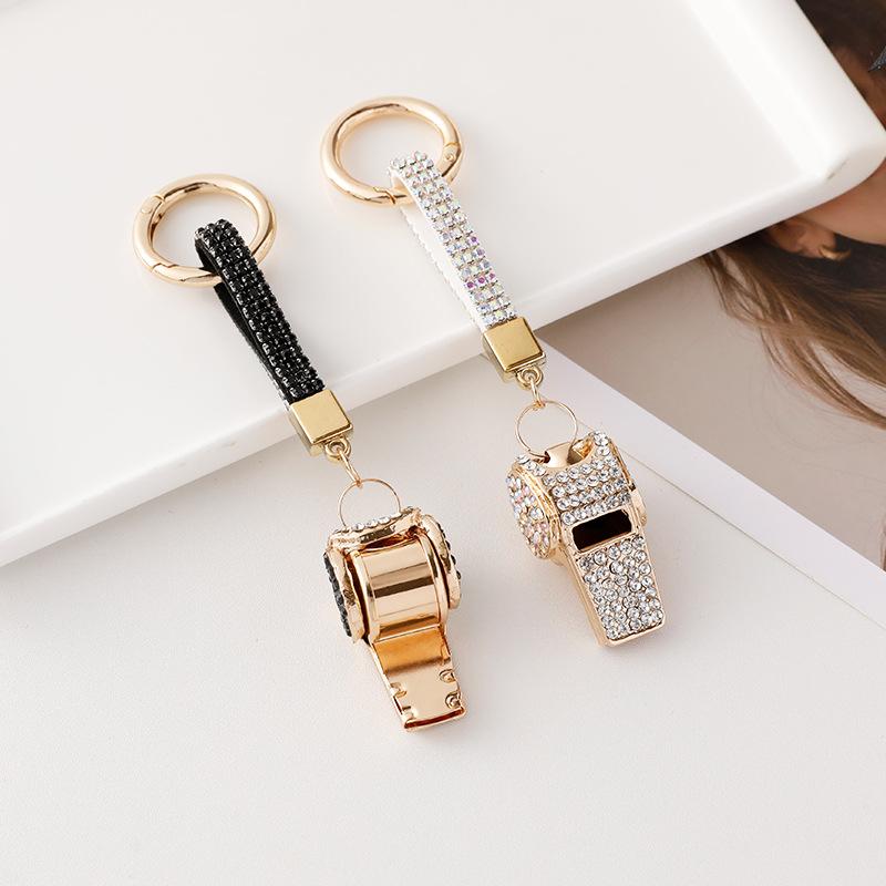 バッグチャーム キーホルダー 笛 ホイッスル キラキラ 金属 防犯 車