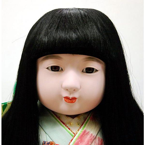 市松人形30号 水色 正絹 友禅 絞り 女の子 いちまつ人形 訳あり 倉庫