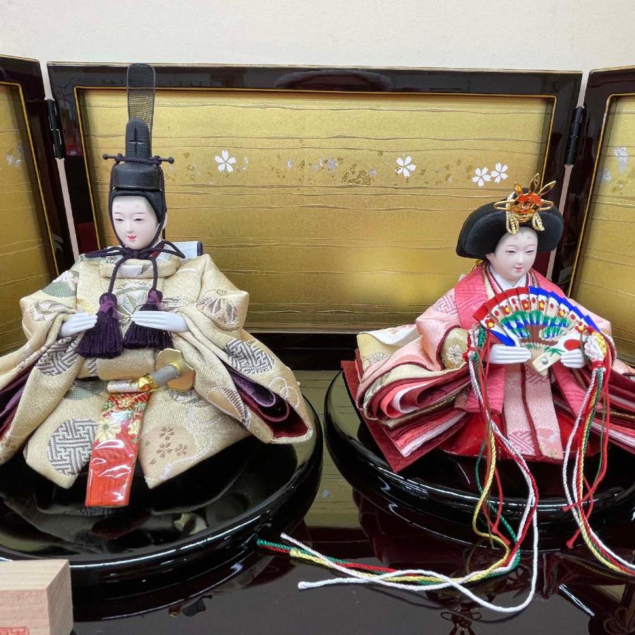 雛人形 お祝い ひな人形 平飾り 親王飾り 2人飾り 二人飾り 柳 金屏風