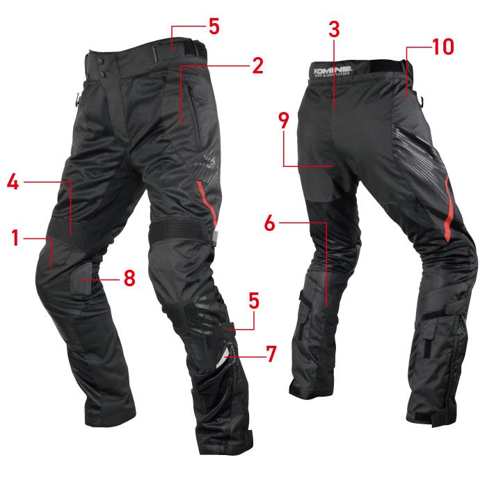 コミネ（Komine） メッシュパンツ PK-745 フルアーマードメッシュ