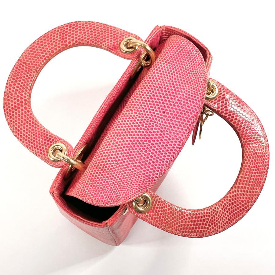 ディオール Dior ハンドバッグ レディディオール ミニ リザード ピンク