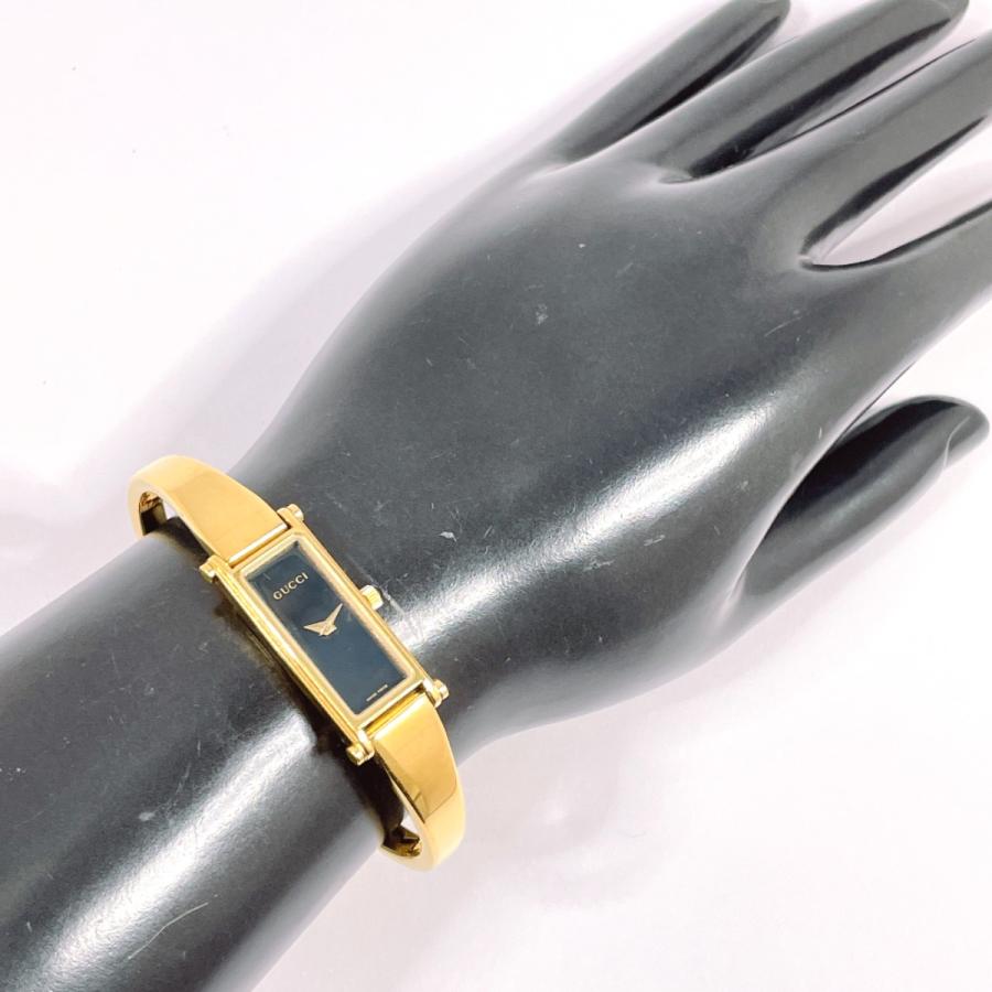 GUCCI（グッチ） 腕時計 1500L ステンレススチール ゴールド ブラック