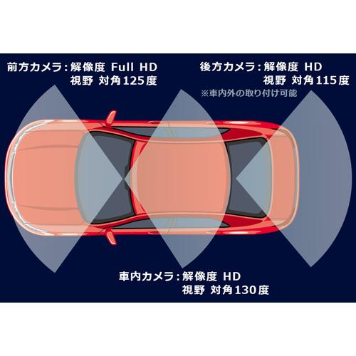 FRC NX-DR303 3カメラドライブレコーダー FullHD 200万画素 GPS搭載