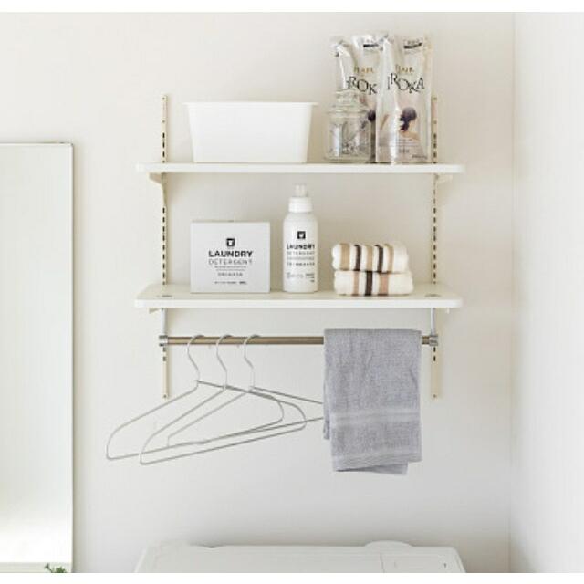 ランドリー可動棚 洗濯機上部収納 ランドリーラック 洗面室 ランドリー