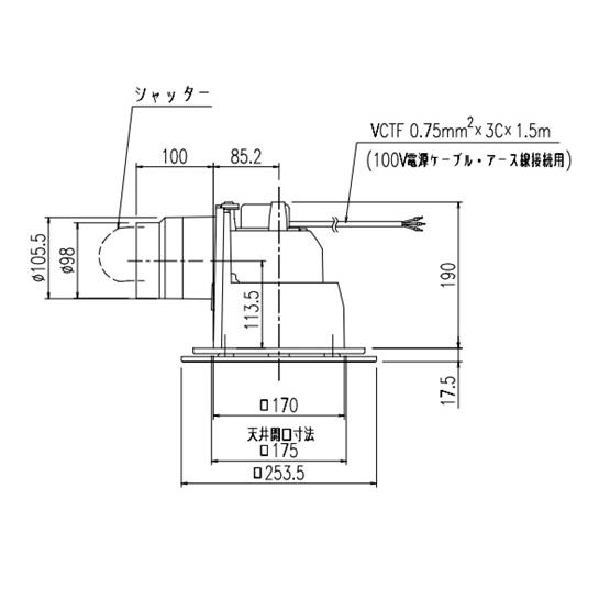 LIXIL（リクシル） UF-27A LIXIL ダクト用天井換気扇(浴室用） 在庫
