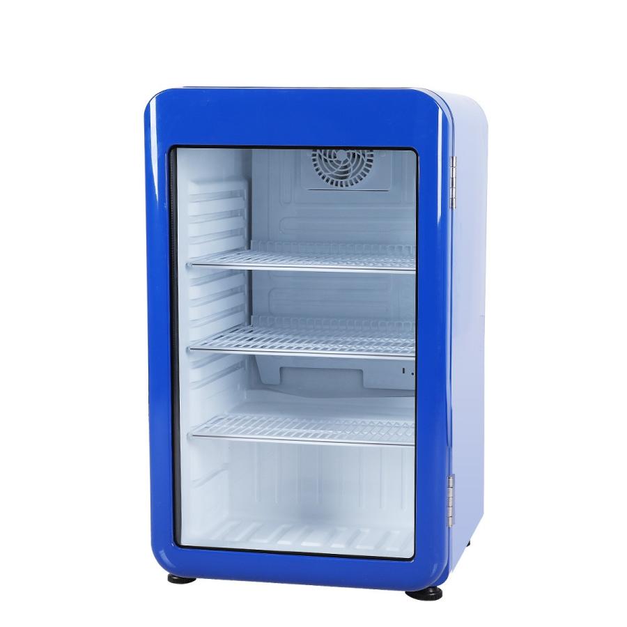 3月目玉商品！】 95L 青 レトロ冷蔵ショーケース 業務用冷蔵庫 ブルー