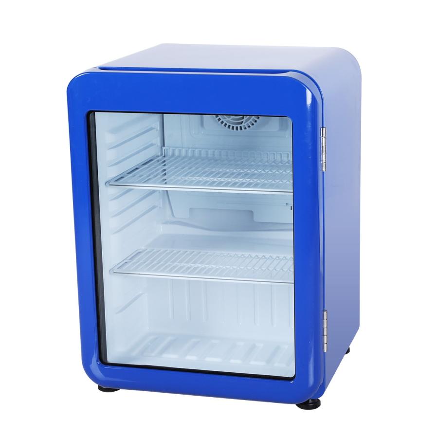 3月目玉商品！】 68L 青 レトロ冷蔵ショーケース 業務用冷蔵庫 ブルー