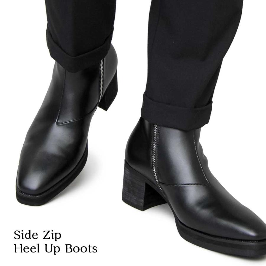 ヒールブーツ メンズブーツ サイドジップ ロングノーズ : かわいい犬服