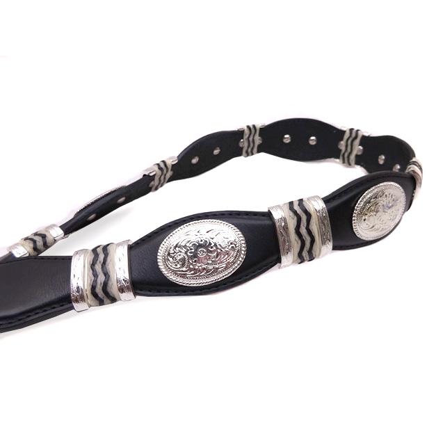 Tony lama ウエスタンベルト シルバー コンチョ ローハイド 切替