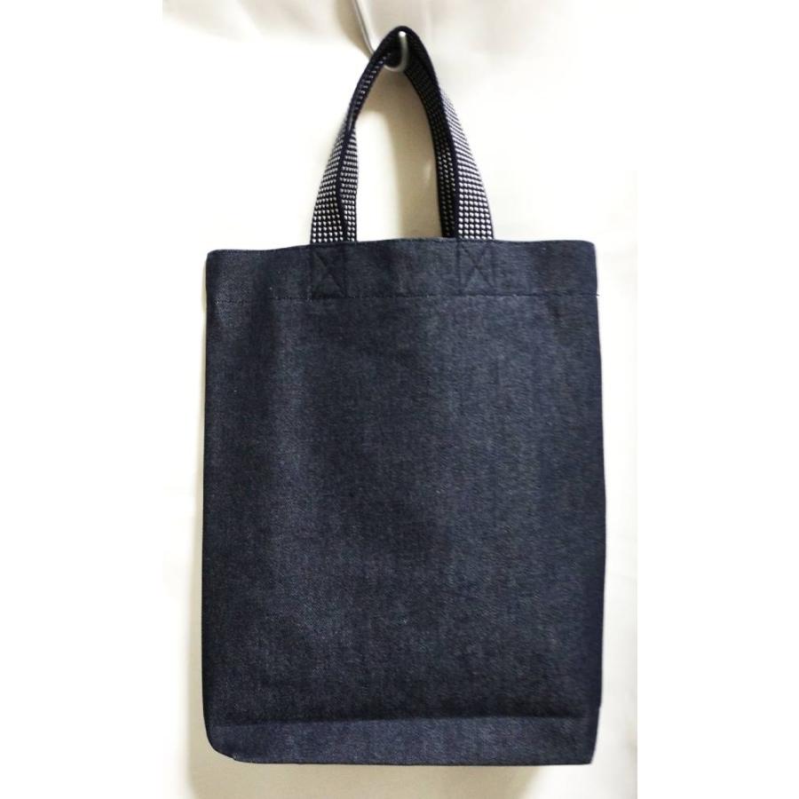 倉敷屋 おやすみ猫 デカ顔インディゴマチ付バッグ A4の入るトート